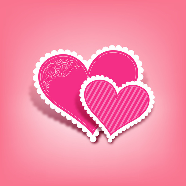 roze hart papier klassieke valentine's dag - Vector, afbeelding