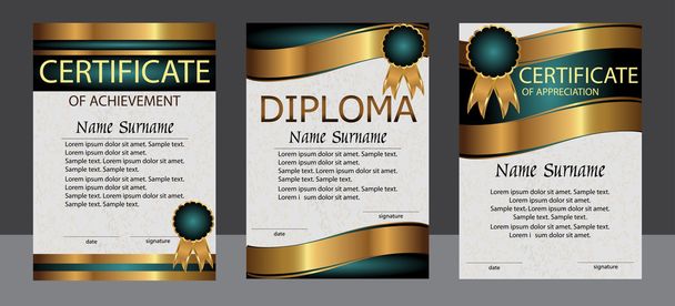 Certificado de logro, apreciación, diploma plantilla vertical
. - Vector, imagen