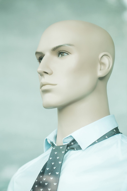 Mannequin head in white shirt and a tie - Foto, imagen