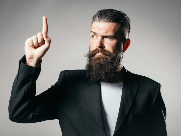 Bearded handsome man in jacket - Φωτογραφία, εικόνα