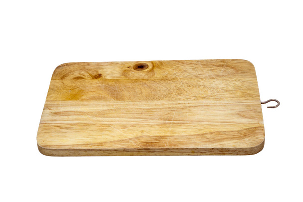 tabla de cortar de madera aislada sobre fondo blanco - Foto, Imagen
