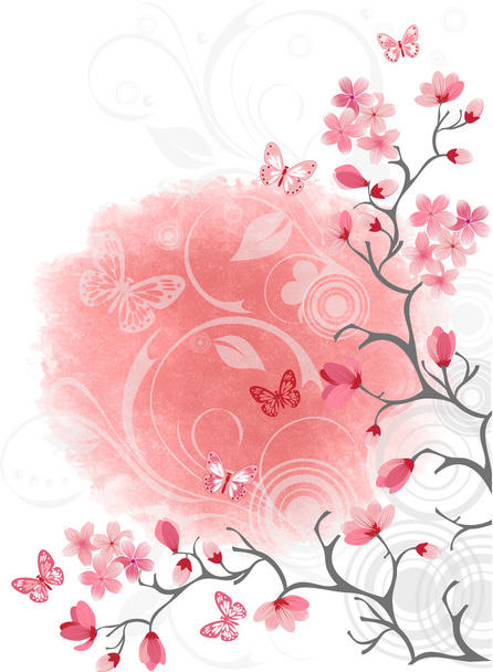 Sakura. Cherry blossom background. Vector - Vector, Imagen