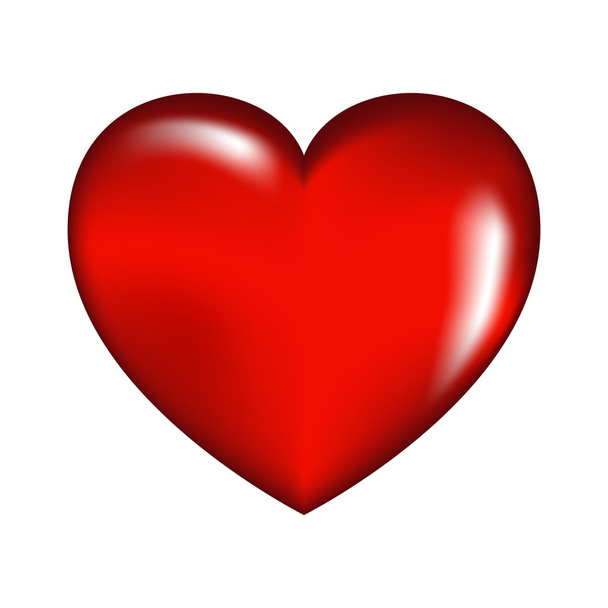 человеческое сердце, красный дизайн любви. Векторная иллюстрация на белом фоне
 - Вектор,изображение