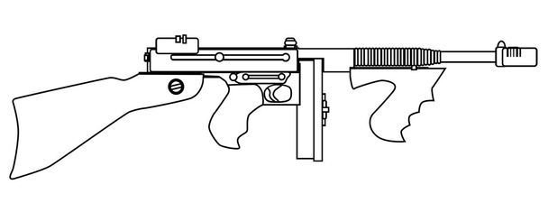 Gangster Tommy Gun - Wektor, obraz