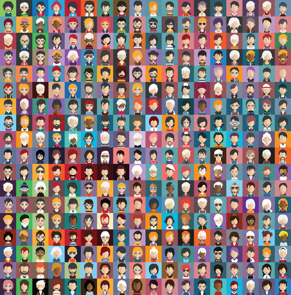 İnsanlar yüzler avatarları simgeler - Vektör, Görsel