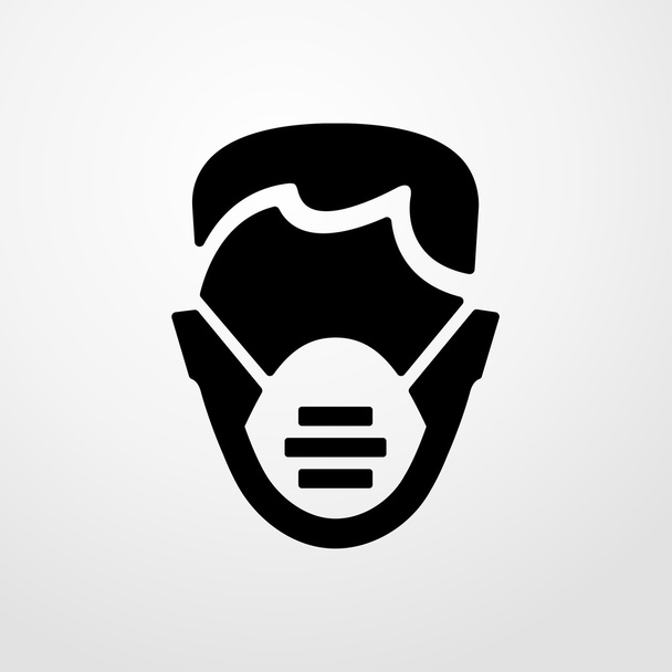 medical mask on face icon. Flat design - Вектор, зображення