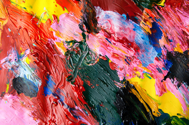 Масляные краски многоцветный крупный план абстрактный фон сверху
 - Фото, изображение