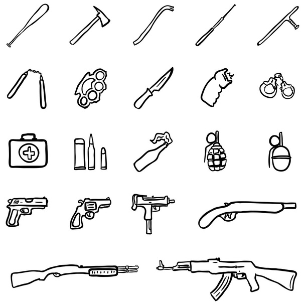 Reihe von Waffensymbolen - Vektor, Bild