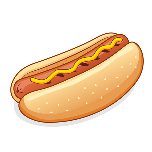  Hotdog mit Senf. - Vektor, Bild