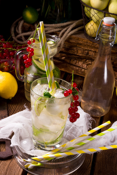 Apple currant soda with lime - Photo, image