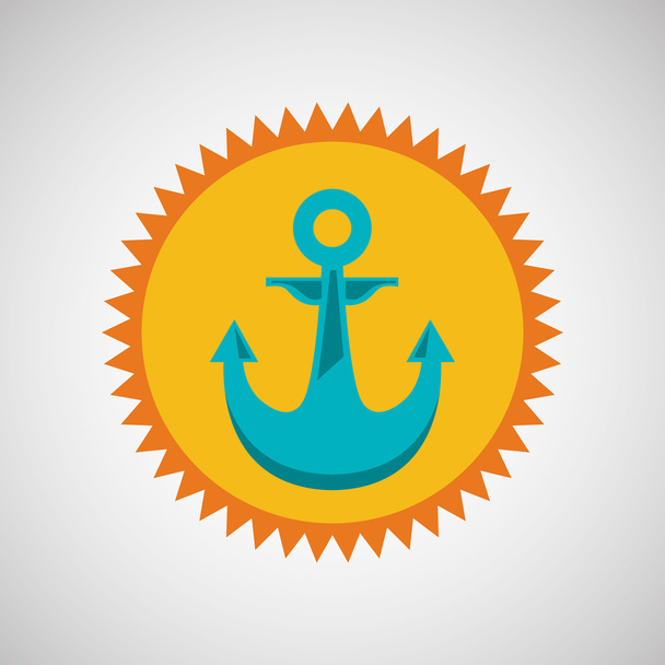 vacation on beach icon - Vector, Image