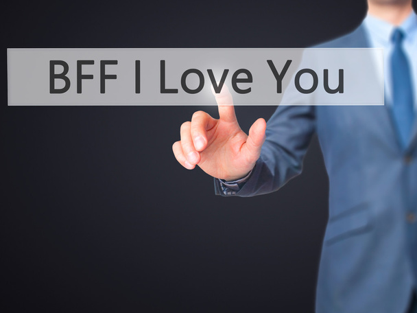 BFF I Love You - Homme d'affaires appuyant sur le bouton virtuel
 - Photo, image