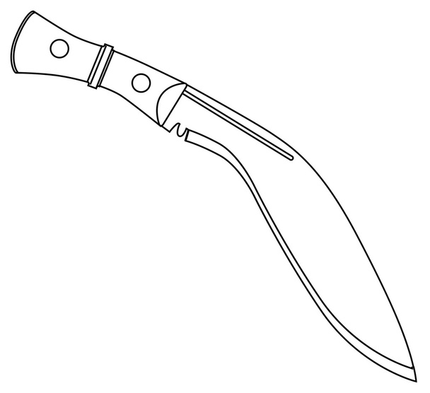 Kukris Knife Outline - Vector, Image