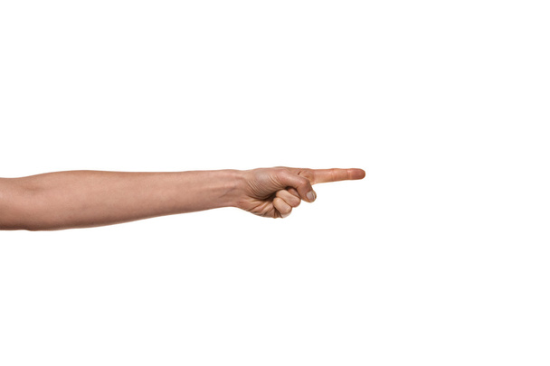 Finger pointing isolated on white - Fotografie, Obrázek