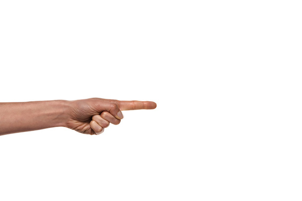 Finger pointing isolated on white - Valokuva, kuva
