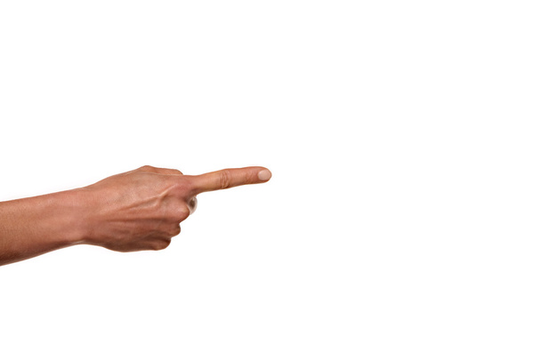Finger pointing isolated on white - Fotografie, Obrázek