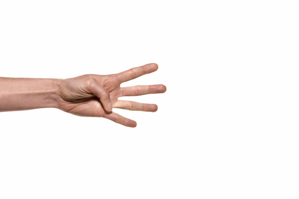 Four human fingers isolated on white - Photo, Image