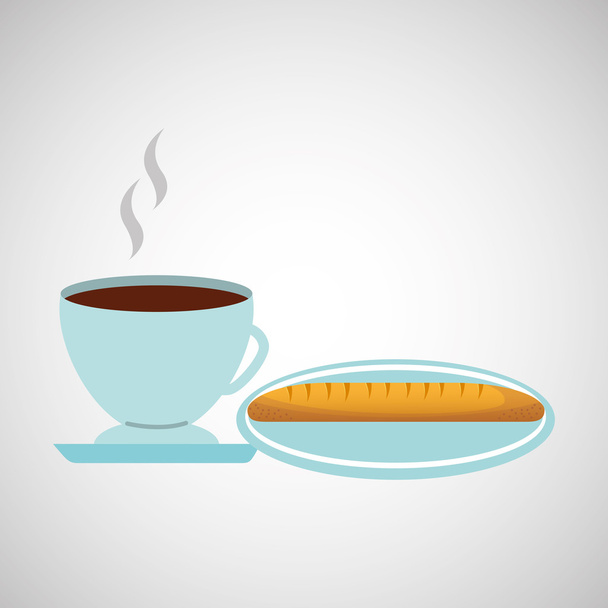 icono de café y pan
 - Vector, Imagen