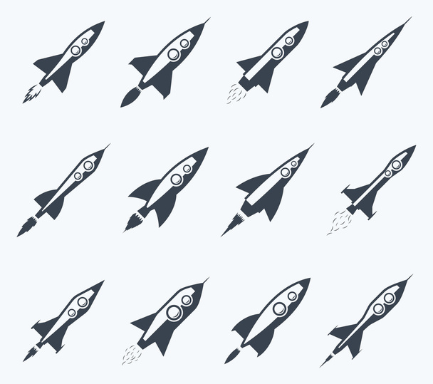 Set of vector rocket icons - Vector, Image