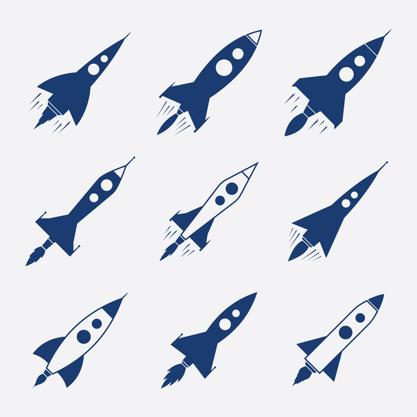 Verzameling van vector raket iconen - Vector, afbeelding