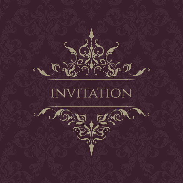 Wedding invitation. Classic border. Decorative frame. - Vektor, kép