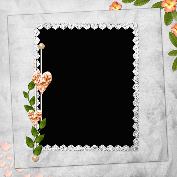 Abstract background with frame and flowe - Foto, Imagem