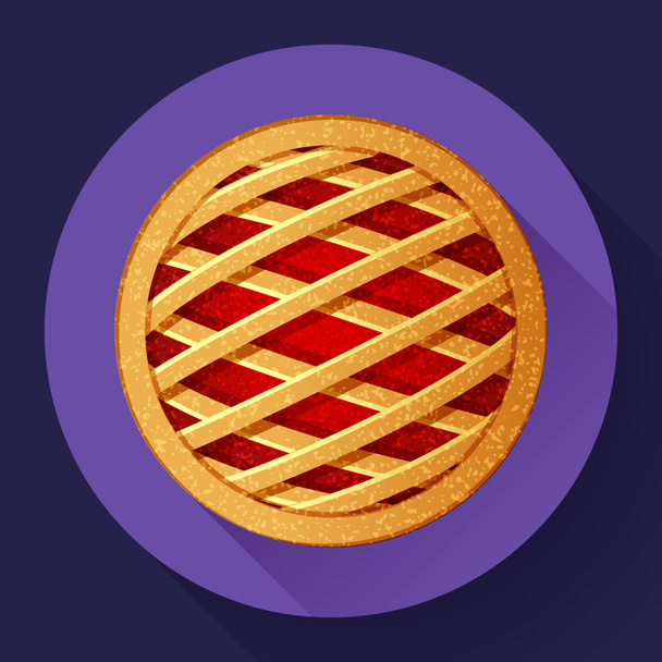 Ícone de vetor de torta de maçã estilo projetado plano
 - Vetor, Imagem