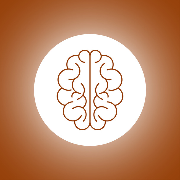 Het pictogram van de hersenen. Vlakke stijl illustratie. - Vector, afbeelding