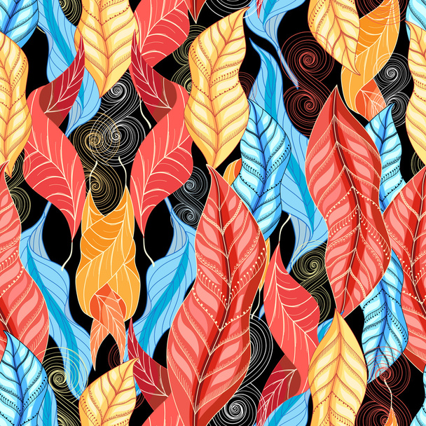 Graphic pattern of autumn leaves - Vector, afbeelding