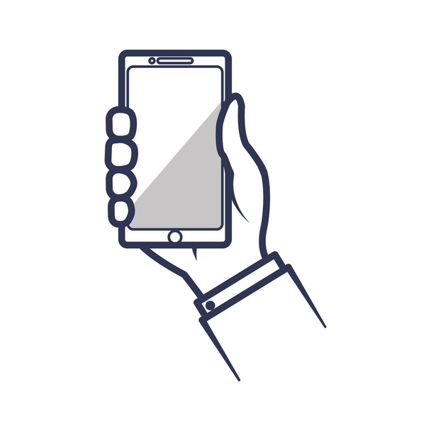 icona della tecnologia gadget mobile mano smartphone. Grafico vettoriale
 - Vettoriali, immagini