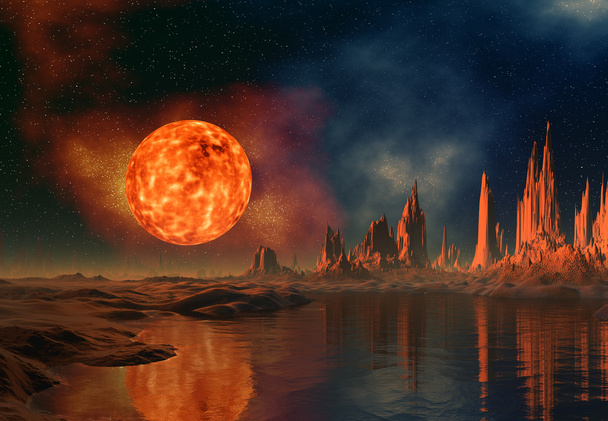 Alien Planet - Fantasielandschaft - Foto, Bild