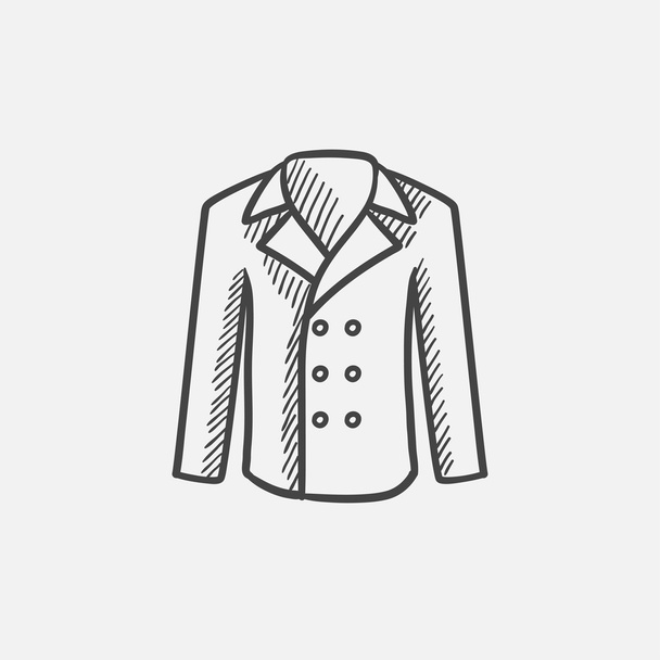 Male coat sketch icon. - Διάνυσμα, εικόνα