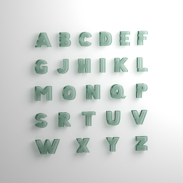 font 3D illustration, big letters standing - Foto, imagen
