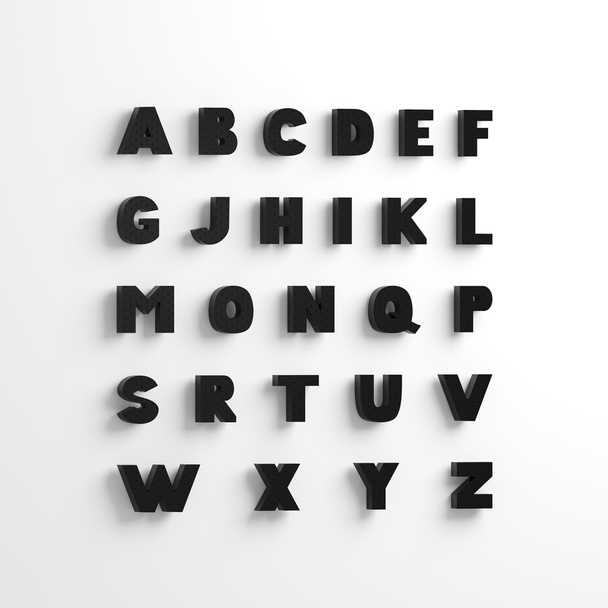 font 3D illustration, big letters standing - Photo, Image
