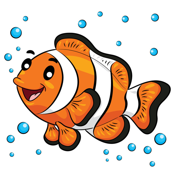 Desenhos animados de peixe palhaço
 - Vetor, Imagem