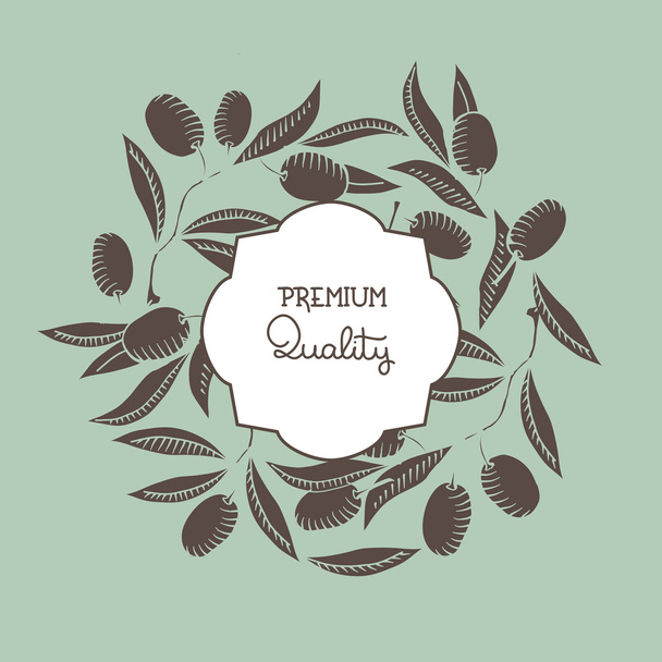 Background with Olive branch - Vector, afbeelding