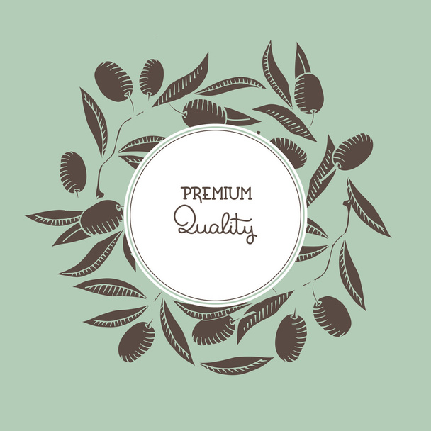 Background with Olive branch - Vector, Imagen