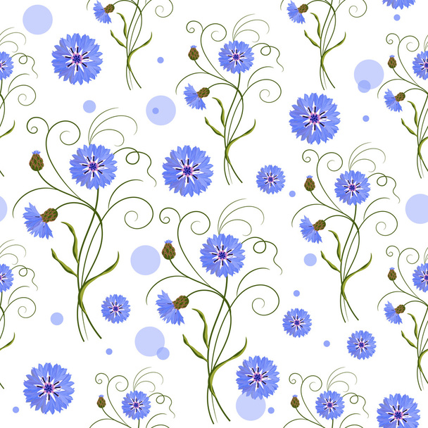 Seamless pattern with blue flowers - Vettoriali, immagini
