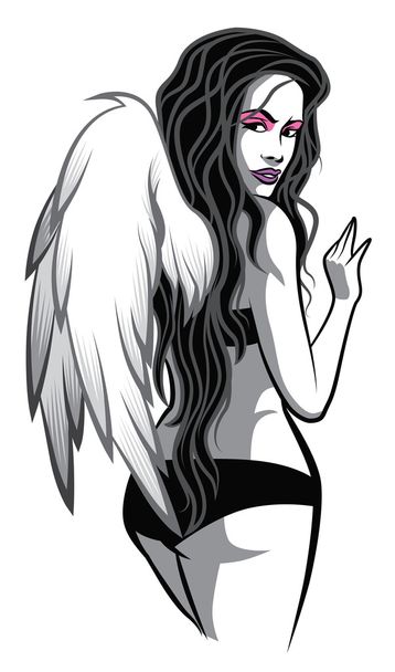 Beautiful angel woman  - Vector, imagen