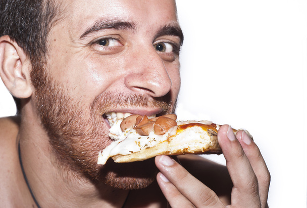 mężczyzna jedzenie pizzy - Zdjęcie, obraz