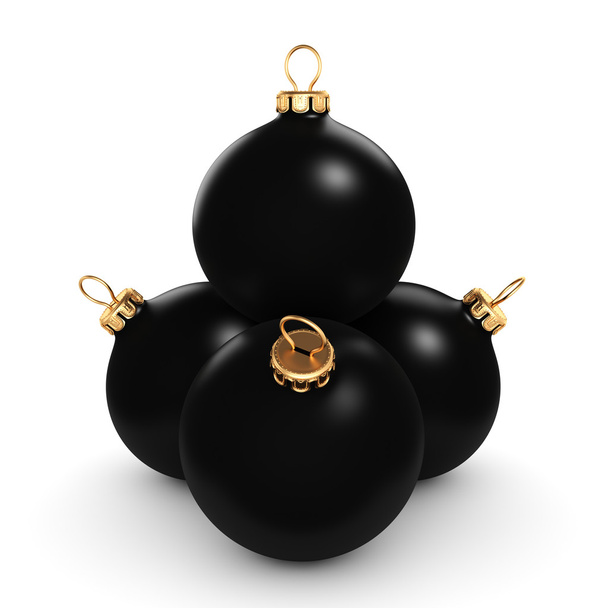 3D rendering Black Christmas ball  - Foto, Imagen