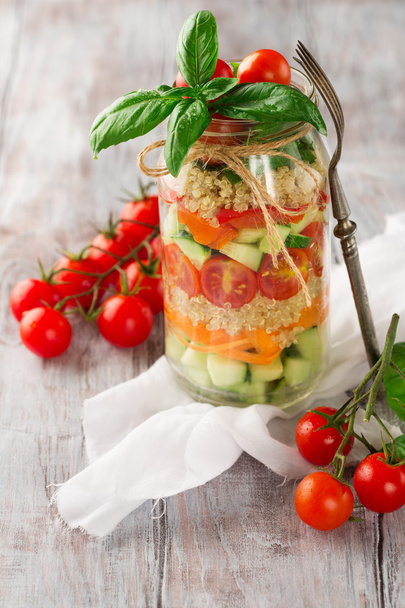 Healthy salad with vegetables and quinoa  - Photo, Image