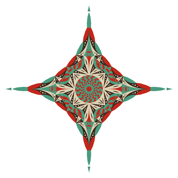 Ethnic patterned star - Διάνυσμα, εικόνα