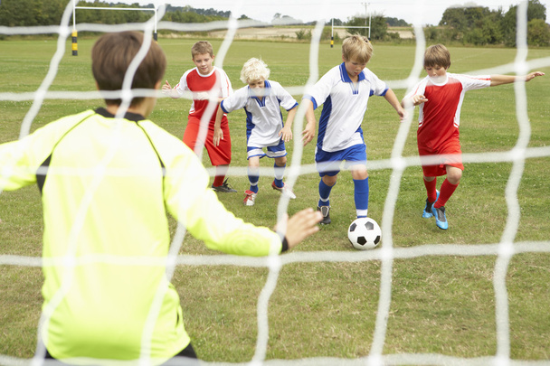 Player ready to score goal in Junior 5 a side - Photo, Image