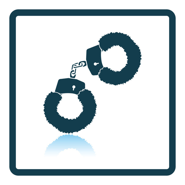 Sex handcuffs with fur icon - Vector, Image