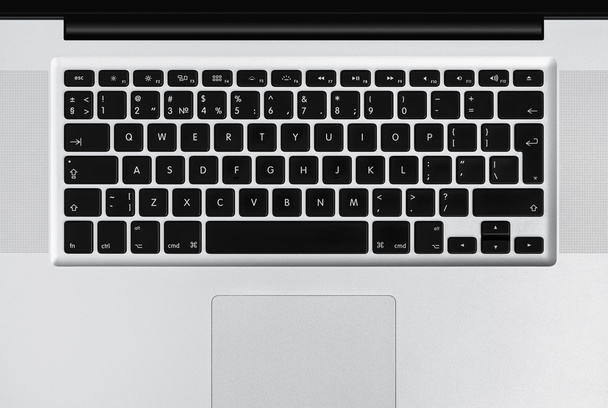 Outdoor laptop a with black keys. - Фото, изображение
