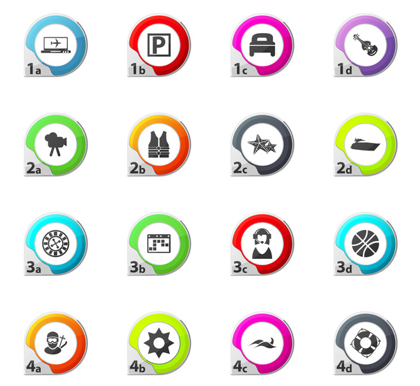 Travel icons set - Vector, imagen