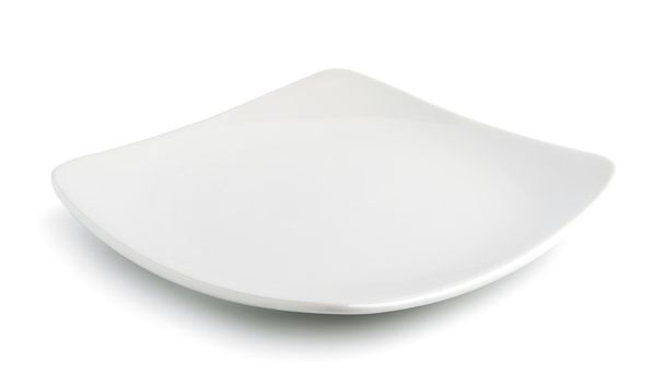 Біла тарілка ізольована на білому тлі
 - Фото, зображення