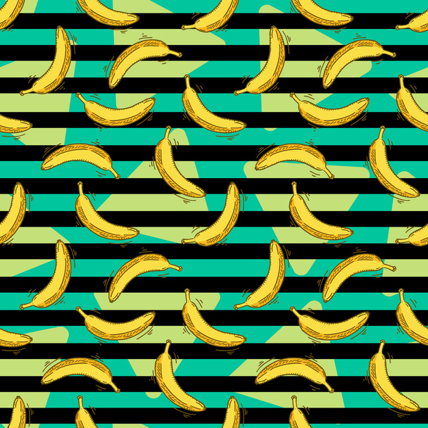 Seamless vector pattern with bananas.  - Vektör, Görsel