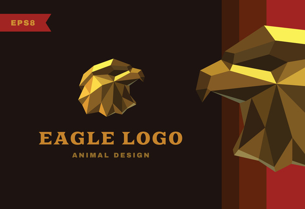 Logotipo do vector. Águia dourada polígono
 - Vetor, Imagem